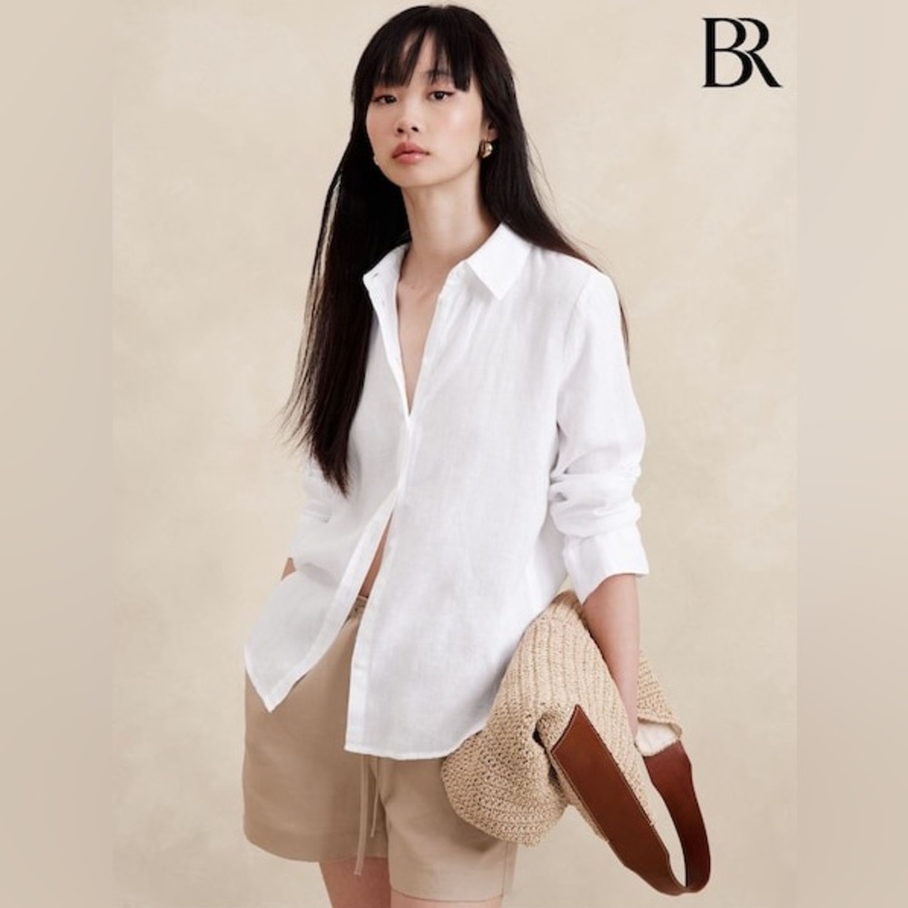 Crisp White Shirt Banana Republic Classic Cotton Long Sleeve